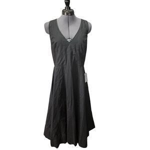 ASTR The Label NWT Black Linen Blend Sundress V-Neck Criss Cross Back Size XL